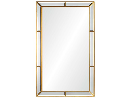 Mirror Home Burnished Gold Leaf Rectangular Wall Mirror
