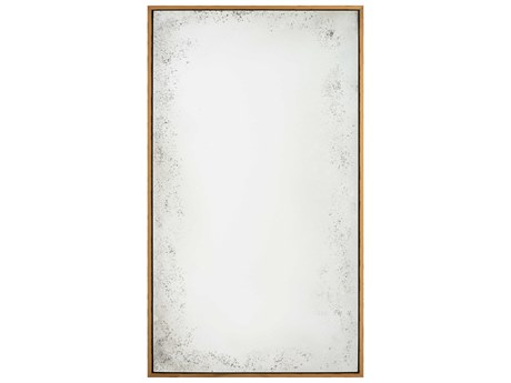 Mirror Home Rustic Gold Leaf Rustic Black Rectangular Wall Mirror