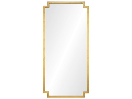 Mirror Home Burnished Gold Leaf Rectangular Wall Mirror