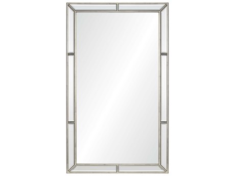 Mirror Home Distressed Silver Leaf Rectangular Wall Mirror