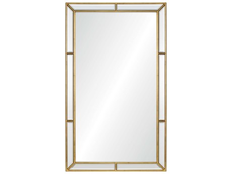 Mirror Home Distressed Gold Leaf Rectangular Wall Mirror