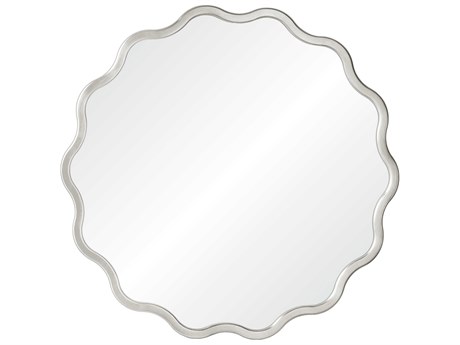 Mirror Home Antiqued Silver Leaf Round Wall Mirror