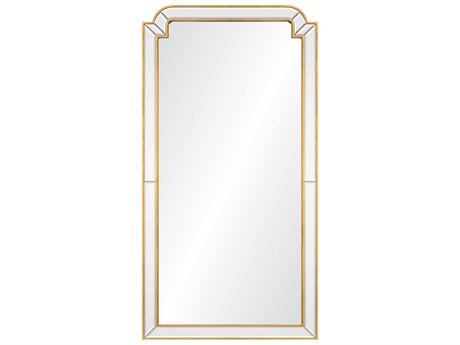 Mirror Home Distressed Gold Leaf Rectangular Wall Mirror