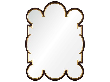 Mirror Home Bunny Williams Dark Burl Wood Distressed Gold Leaf Wall Mirror