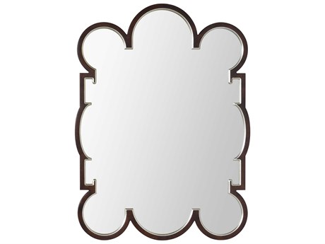 Mirror Home Bunny Williams Dark Burl Wood Silver Leaf Wall Mirror