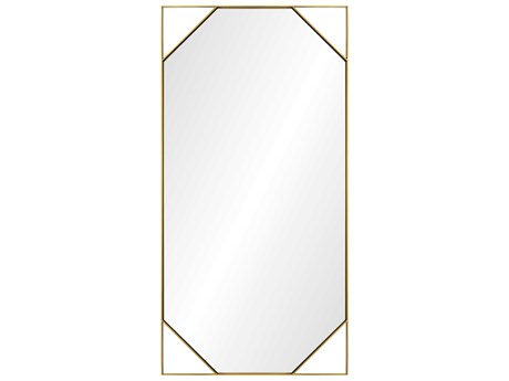 Mirror Home Jamie Drake Burnished Brass Rectangular Wall Mirror
