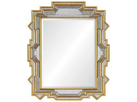 Mirror Home Michael S. Smith Gold Leaf Rectangular Wall Mirror
