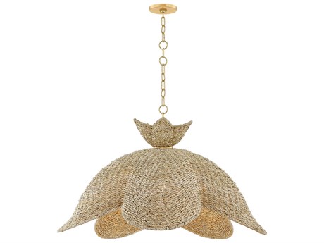 Mitzi Solie 1-Light Aged Brass Dome Pendant