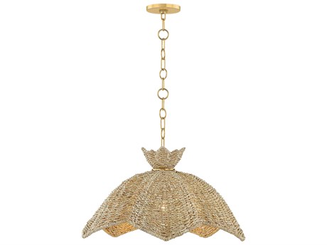 Mitzi Solie 1-Light Aged Brass Dome Pendant