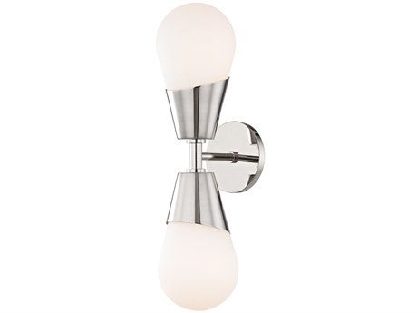 Mitzi Cora 2-Light Polished Nickel Glass Wall Sconce