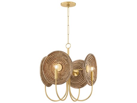 Mitzi Ashby 4-Light Aged Brass Candelabra Chandelier