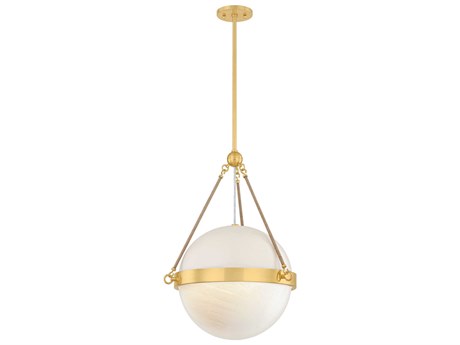 Mitzi Mandy Cheng Abbie 1-Light Aged Brass Soft Bisque Globe Pendant