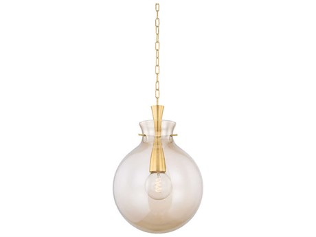 Mitzi Benita 1-Light Aged Brass Globe Pendant