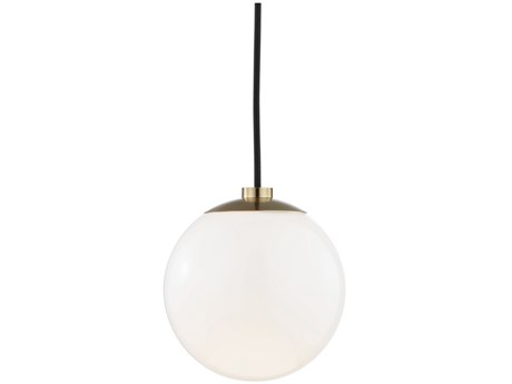 Mitzi Stella 1-Light Aged Brass Glass Globe Mini Pendant