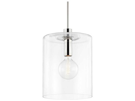 Mitzi Neko 1-Light Polished Nickel Glass Cylinder Mini Pendant