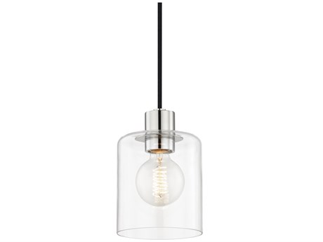 Mitzi Neko 1-Light Polished Nickel Glass Cylinder Mini Pendant