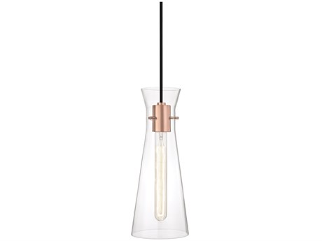 Mitzi Anya 1-Light Polished Copper Glass Mini Pendant
