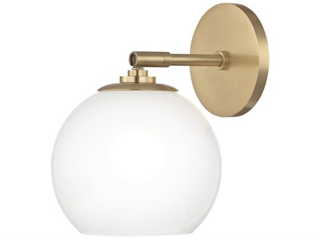 Mitzi Tilly 1-Light Aged Brass Glass LED Wall Sconce