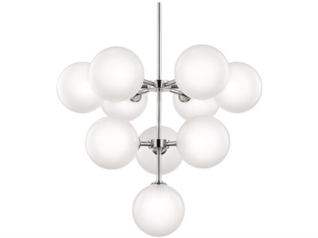 Mitzi Ashleigh 10-Light Polished Nickel Glass LED Globe Pendant