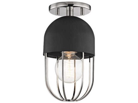 Mitzi Haley 1-Light Polished Nickel Black Semi Flush Mount