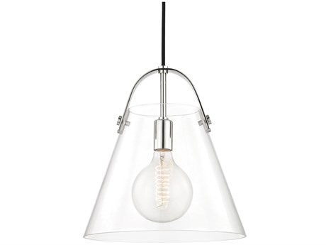 Mitzi Karin 1-Light Polished Nickel Clear Glass Pendant