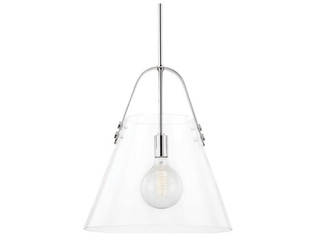 Mitzi Karin 1-Light Polished Nickel Clear Glass Pendant