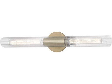 Mitzi Cecily 2-Light Aged Brass Glass Vanity Light
