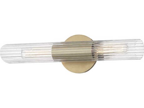 Mitzi Cecily 2-Light Aged Brass Glass Vanity Light