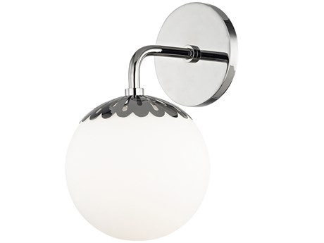 Mitzi Paige 1-Light Polished Nickel Glass Wall Sconce