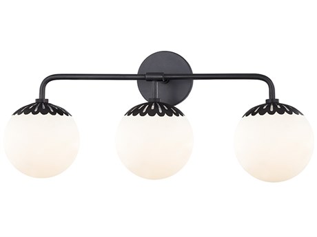 Mitzi Paige 3-Light Old Bronze White Glass Vanity Light