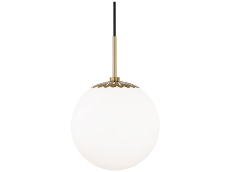 Mitzi Paige 1-Light Aged Brass Glass Globe Mini Pendant