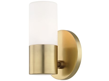 Mitzi Lola 1-Light Aged Brass Glass LED Wall Sconce