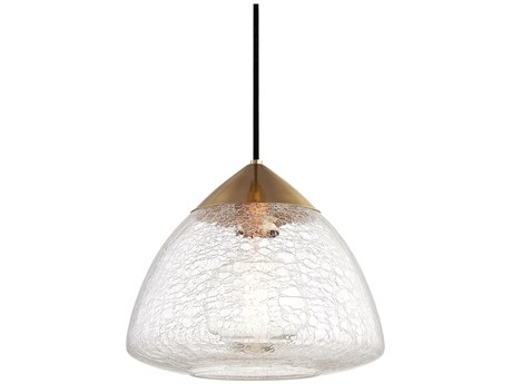 Mitzi Maya 1-Light Aged Brass Glass Mini Pendant