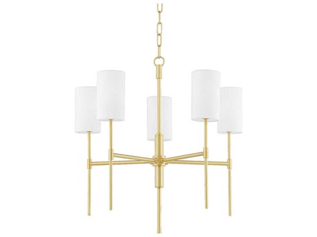 Mitzi Olivia 5-Light Aged Brass Candelabra Cylinder Chandelier