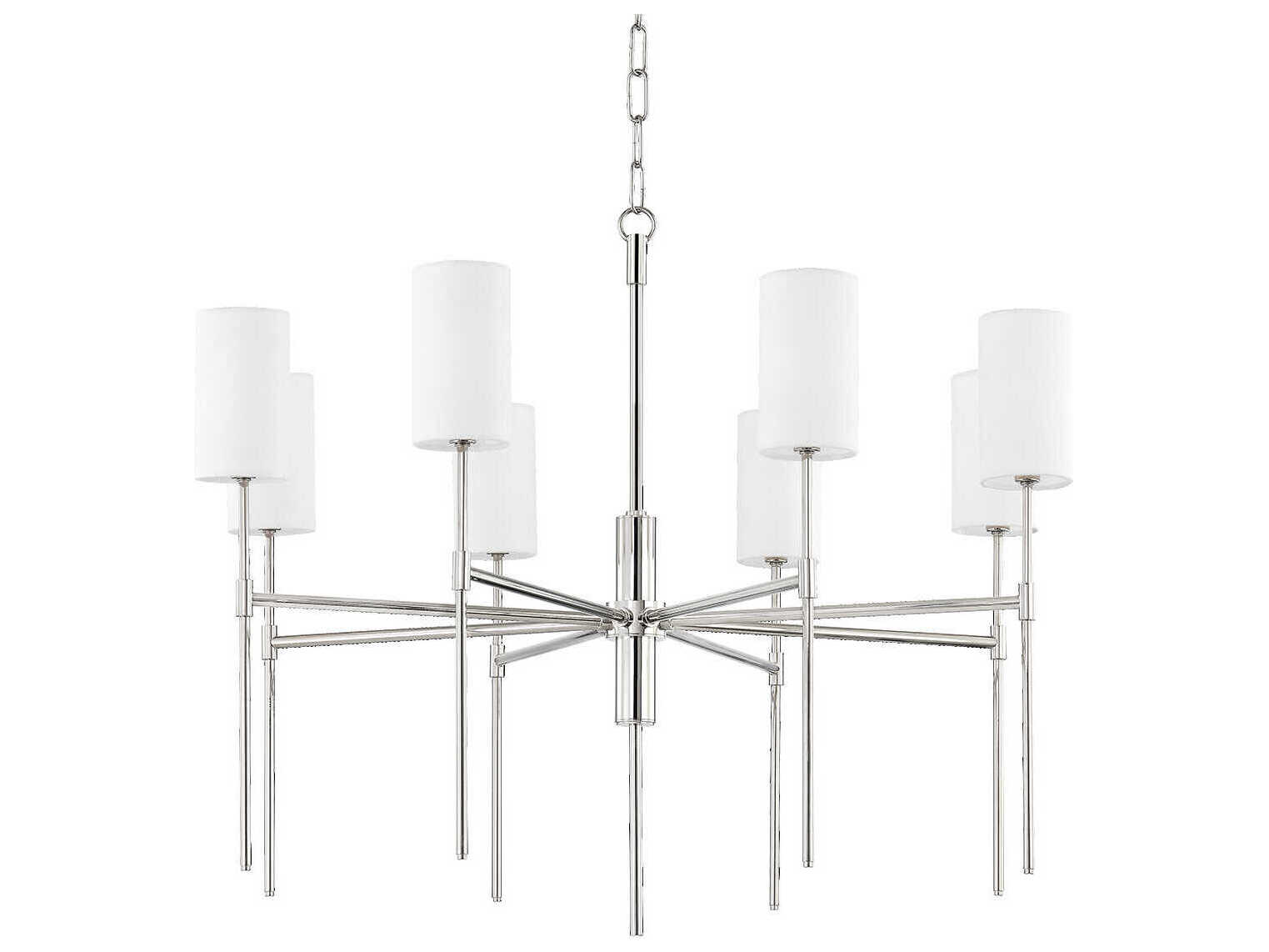 Mitzi Olivia Polished Nickel 8-light 35'' Wide Medium Chandelier ...