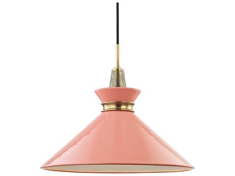 Mitzi Kiki 1-Light Aged Brass Pink Pendant