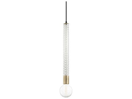 Mitzi Pippin 1-Light Aged Brass Glass Mini Pendant