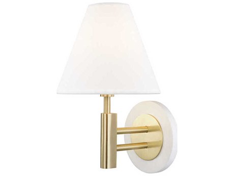 Mitzi Robbie 1-Light Aged Brass Soft Off White Wall Sconce