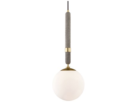 Mitzi Brielle 1-Light Aged Brass Glass Globe Mini Pendant