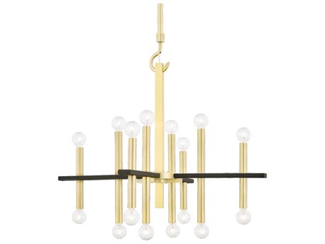 Mitzi Colette 16-Light6-Light Aged Brass Black Candelabra Chandelier