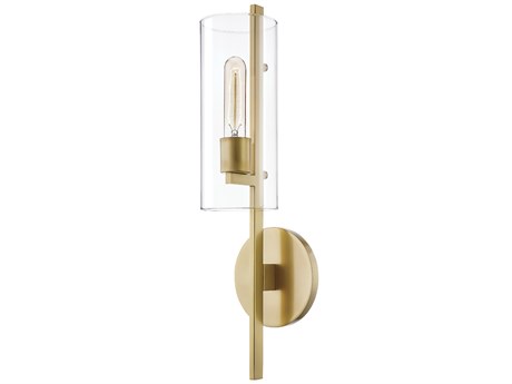 Mitzi Ariel 1-Light Aged Brass Glass Wall Sconce