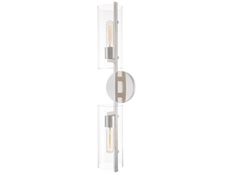 Mitzi Ariel 2-Light Polished Nickel Glass Wall Sconce