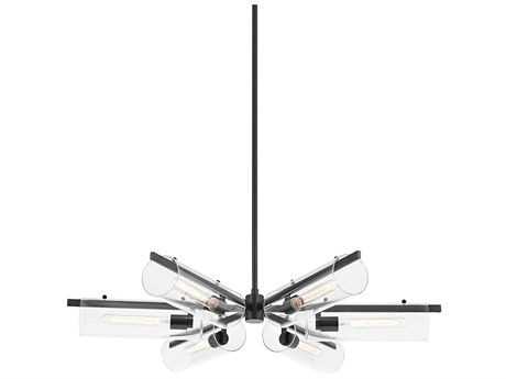 Mitzi Ariel 6-Light Soft Black Glass Cylinder Chandelier