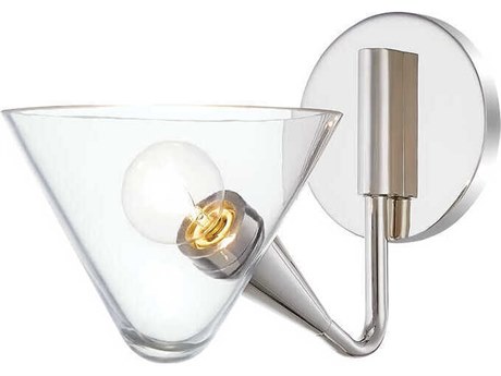 Mitzi Isabella 1-Light Polished Nickel Glass Wall Sconce