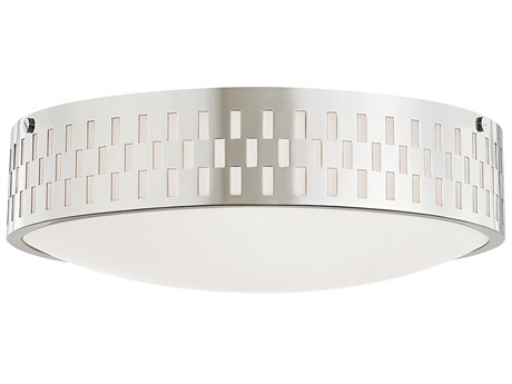 Mitzi Phoebe 3-Light Polished Nickel Glass Geometric Flush Mount