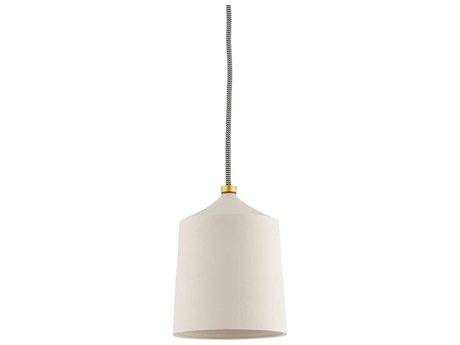 Mitzi Megan 1-Light Aged Brass Matte White Drum Mini Pendant