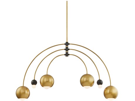 Mitzi Willow 2-Light Aged Brass Black Globe Pendant
