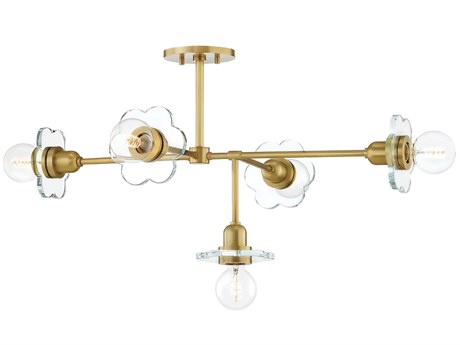 Mitzi Alexa 5-Light Aged Brass Crystal Chandelier