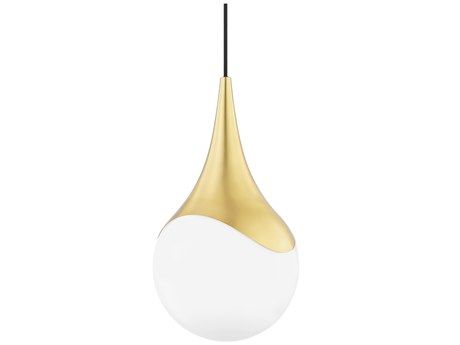 Mitzi Ariana 1-Light Aged Brass Glass Globe Mini Pendant