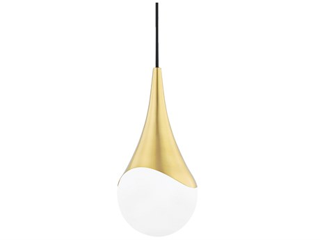 Mitzi Ariana 1-Light Aged Brass Glass Globe Mini Pendant